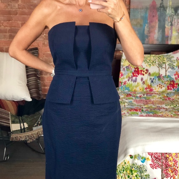 NWOT Banana Republic Peplum Seer Sucker dress - Picture 2 of 5